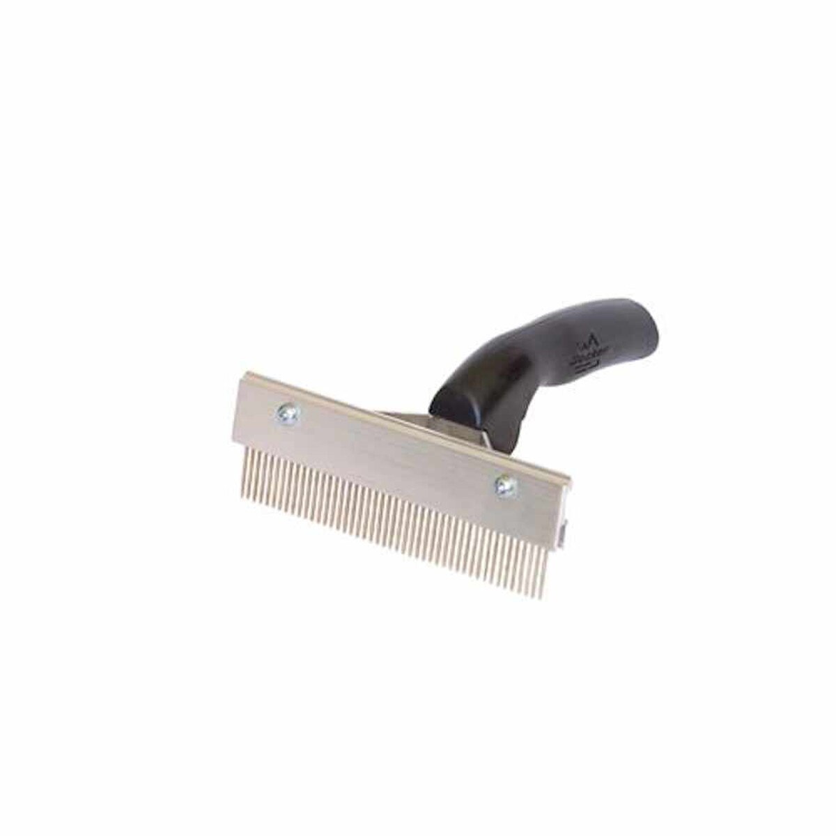 Decker #75-6 Scotch Type Curry Comb 6" – Steel Horse Grooming Comb with Squeegee & Grip-Fit Handle