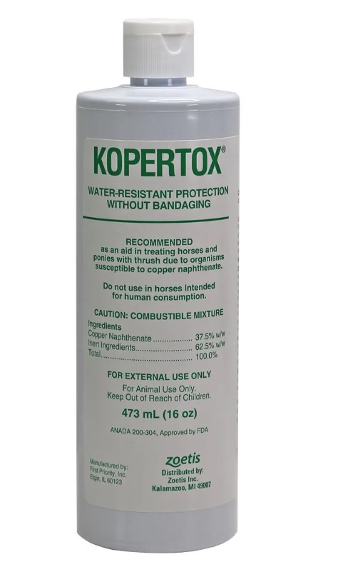 Zoetis Kopertox Thrush Treatment for Horses & Ponies – Water-Resistant Hoof Dressing, 16 oz