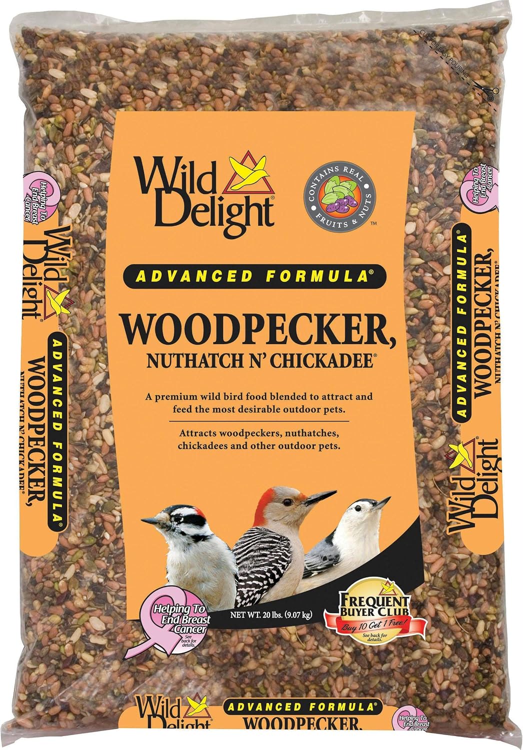 Wild Delight Woodpecker, Nuthatch N' Chickadee Wild Bird Food – 20 lb