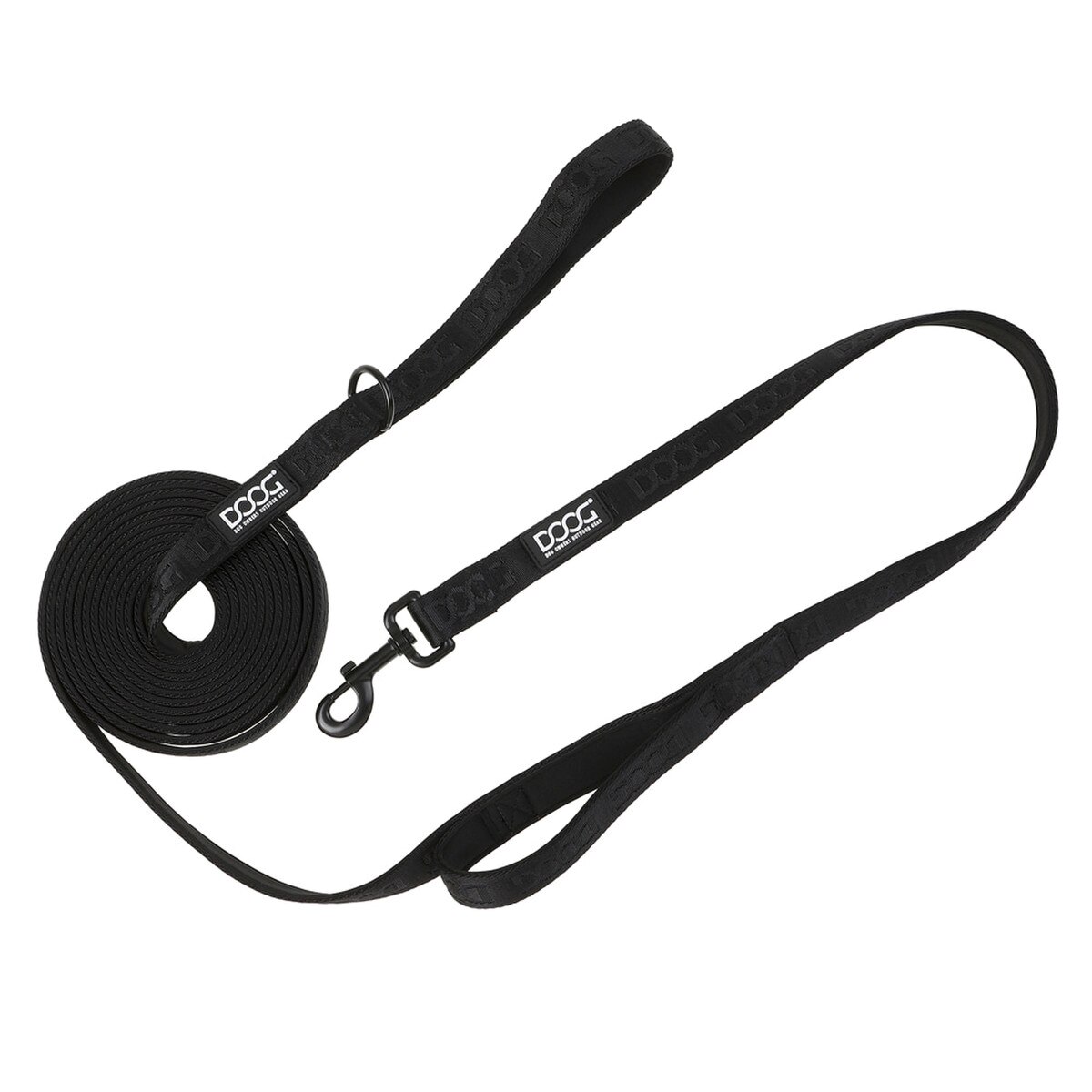 DOOG Neoprene Dog Training Leash – Extra Long 3m, Black | Recall & Puppy Training