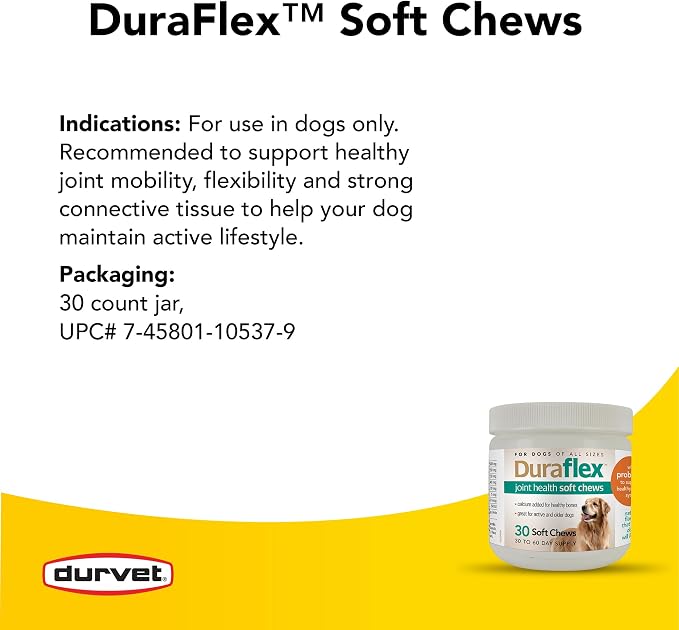 Durvet DuraFlex Joint Health Soft Chews for Dogs – Glucosamine, Chondroitin, MSM & Probiotics, 30 Count — image 4