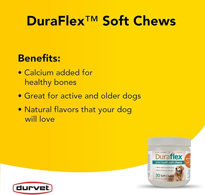 Durvet DuraFlex Joint Health Soft Chews for Dogs – Glucosamine, Chondroitin, MSM & Probiotics, 30 Count — image 3
