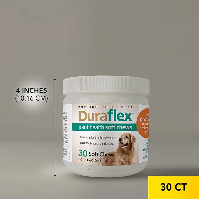 Durvet DuraFlex Joint Health Soft Chews for Dogs – Glucosamine, Chondroitin, MSM & Probiotics, 30 Count — image 1