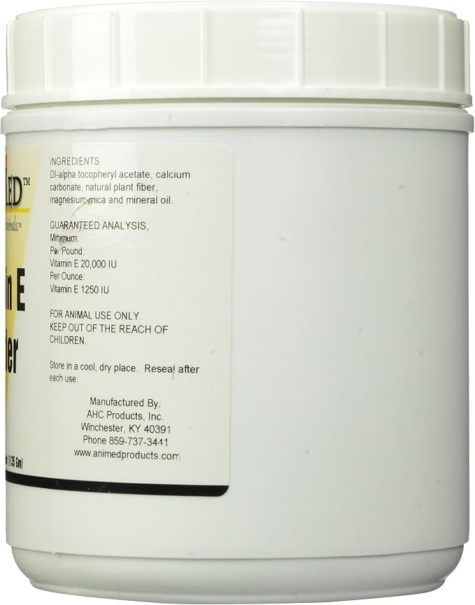AniMed Vitamin E Powder Horse Supplement 2.5 lb – Antioxidant Nutritional Support for Horses