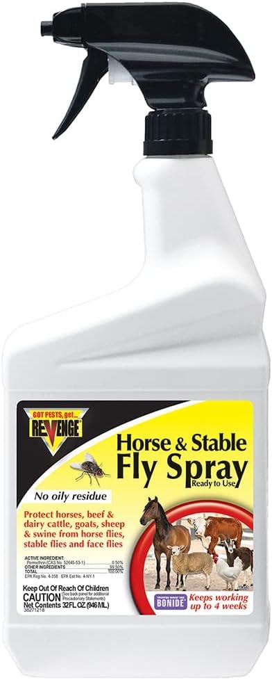 Bonide Revenge Horse & Stable Fly Spray RTU – 32 oz Ready-to-Use Insecticide Spray (Bonide)