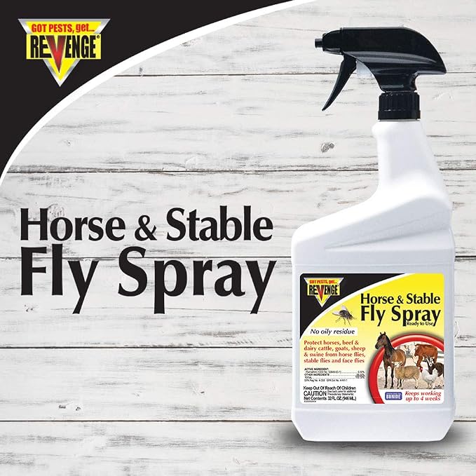 Bonide Revenge Horse & Stable Fly Spray RTU – 32 oz Ready-to-Use Insecticide Spray (Bonide)