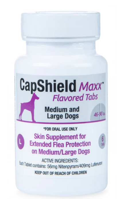 Capshield Maxx Beef Flavored Flea Tablets for Dogs 6ct 46-90lb