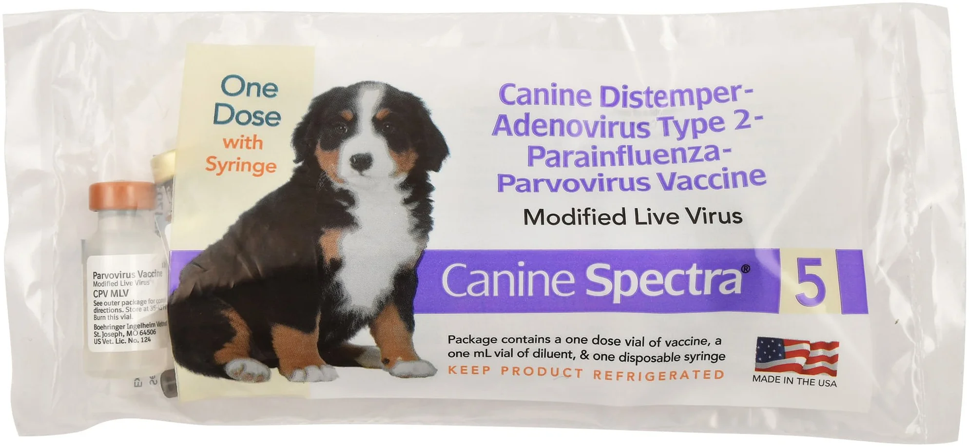Durvet Canine Spectra 5 Dog & Puppy Vaccine – 5-Way Protection, 