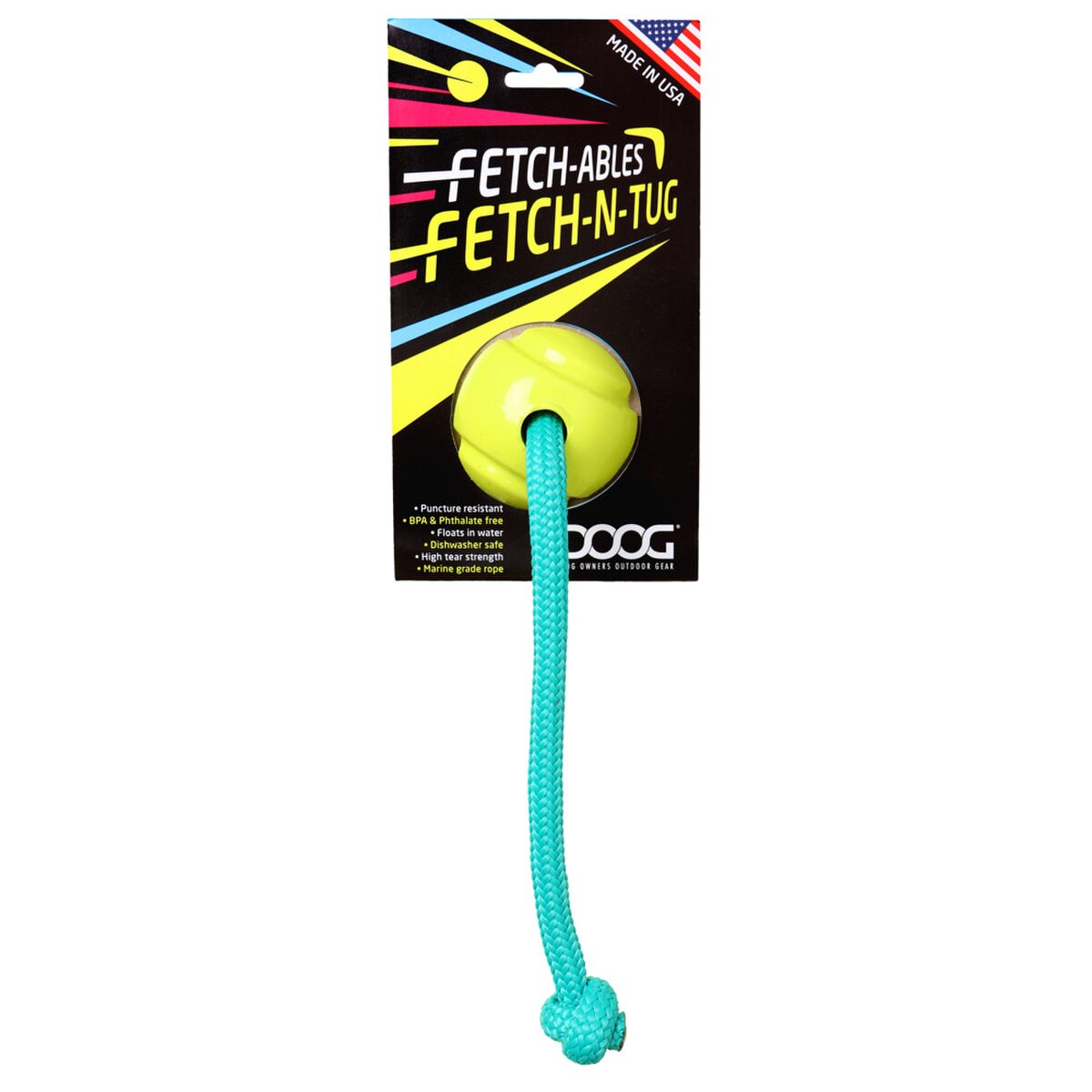 DOOG Fetchables Fetch-a-Tug Dog Toy – Interactive Tug & Fetch Toy for Dogs, Durable Rope Toy