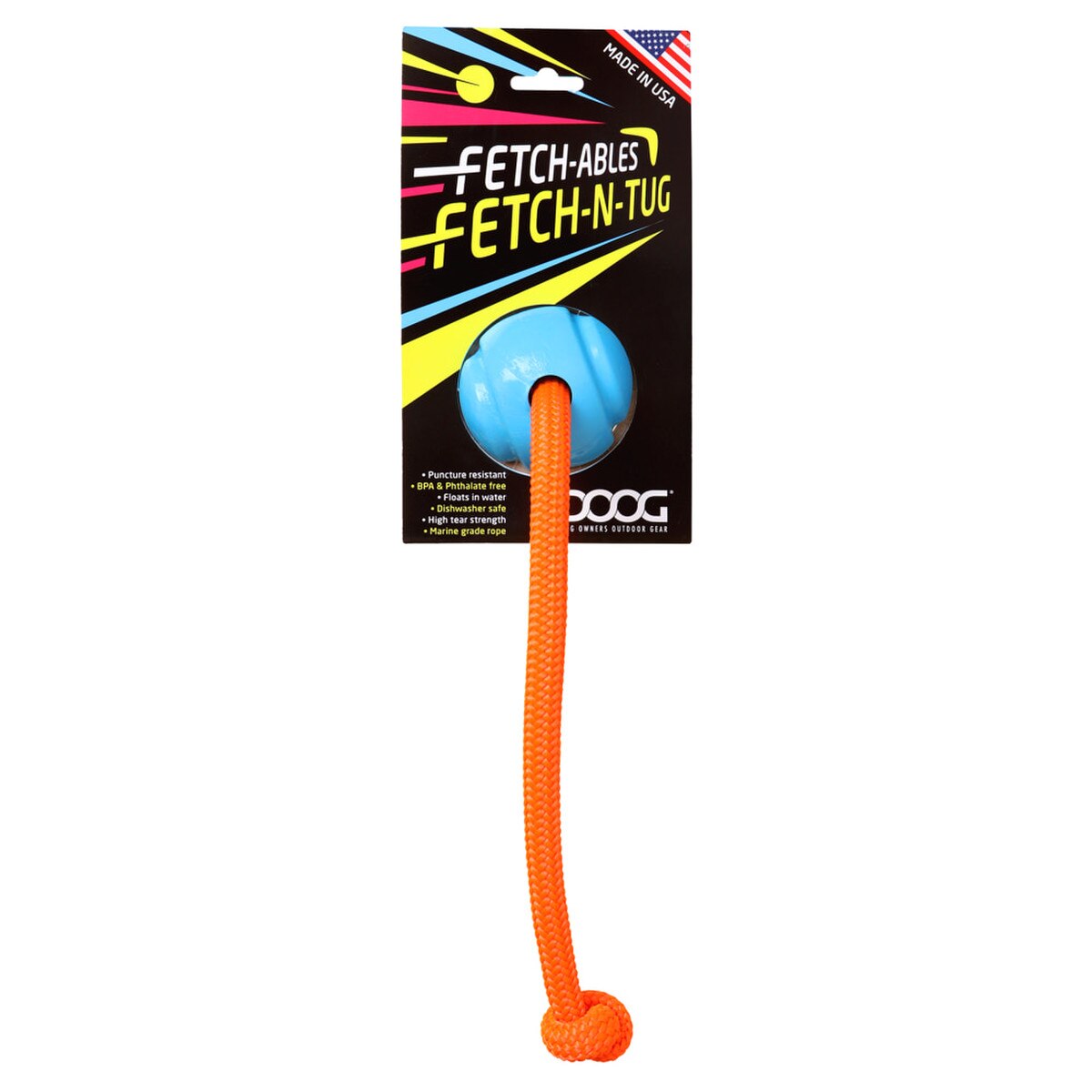 DOOG Fetchables Fetch-a-Tug Dog Toy – Interactive Tug & Fetch Toy for Dogs, Durable Rope Toy