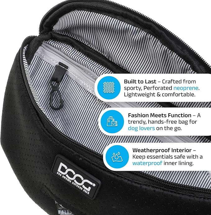 DOOG Neosport Hip Belt – Black, Adjustable Hands-Free Dog Walking Belt