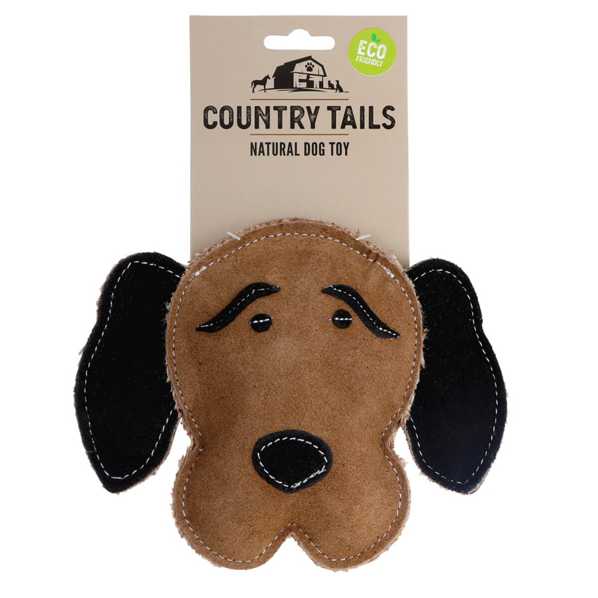 DOOG Country Tails Hound Dog Brown Natural Suede Dog Toy – 23" Jute-Stuffed Squeaky Chew Toy