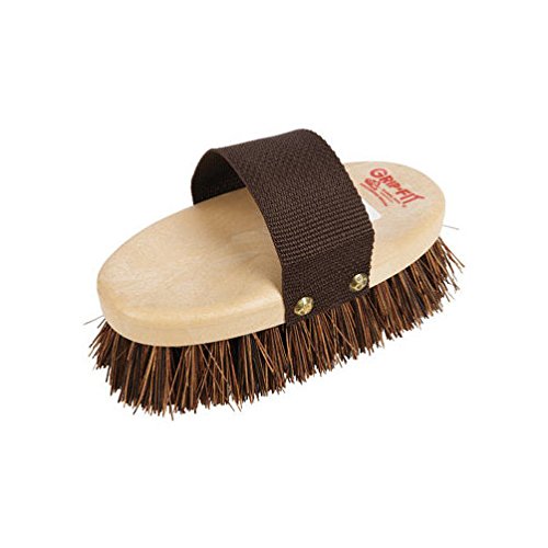 Decker #90 Classic Horse Grooming Brush – Stiff Natural Palmyra Bristles with Hand Strap