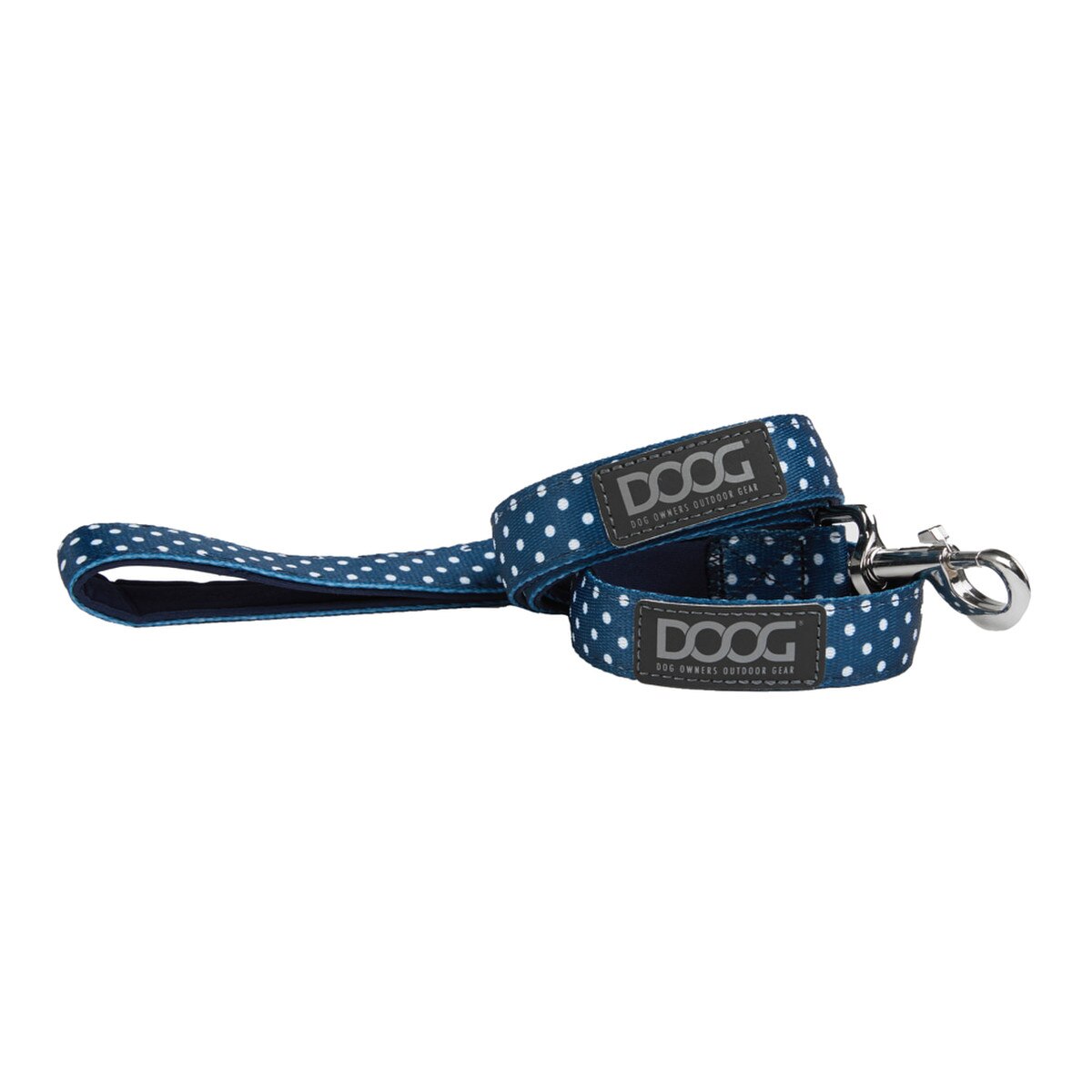DOOG Stella Neoprene Dog Leash Large 51" – Navy Blue with White Spots Quick-Dry Lead