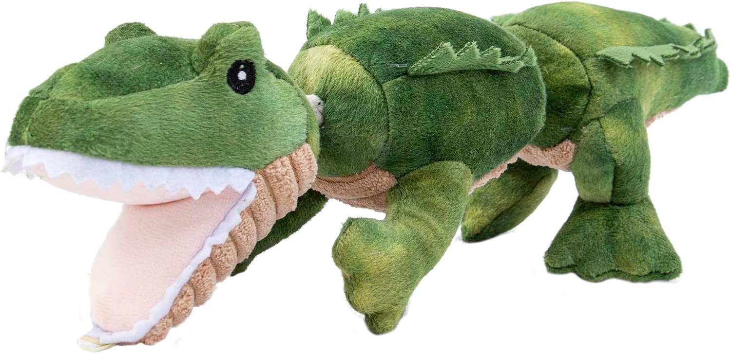 Tall Tails Gator Jointed Shake Play Plush Rope Toy for Dogs – 14 Inch