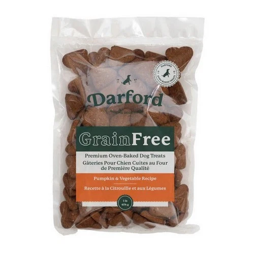 Darford Grain-Free Pumpkin & Vegetable Dog Treats – 1 lb, All-Natural Oven-Baked Biscuits