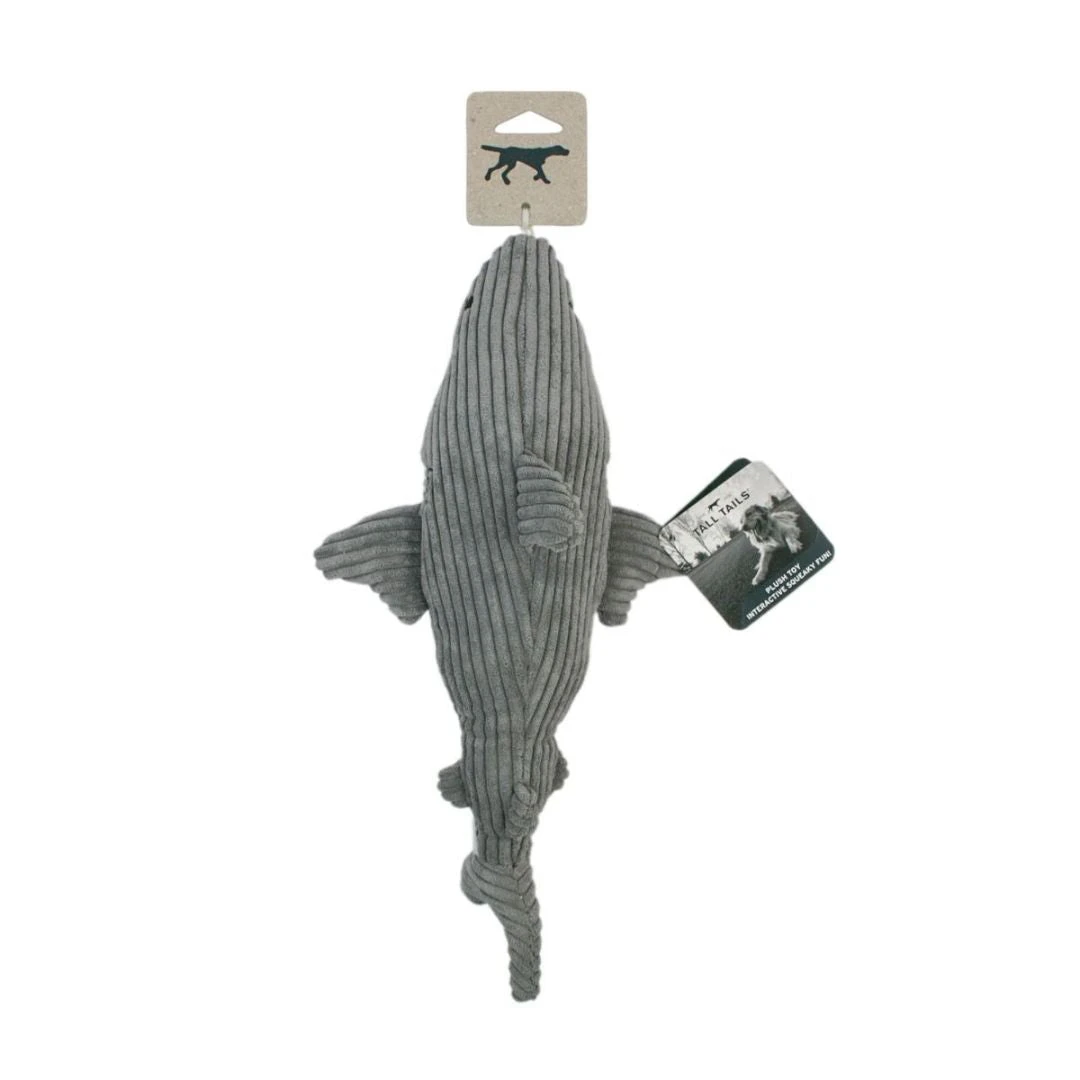 Tall Tails Shark Plush Crunch Water Bottle Toy for Dogs – 14 Inch