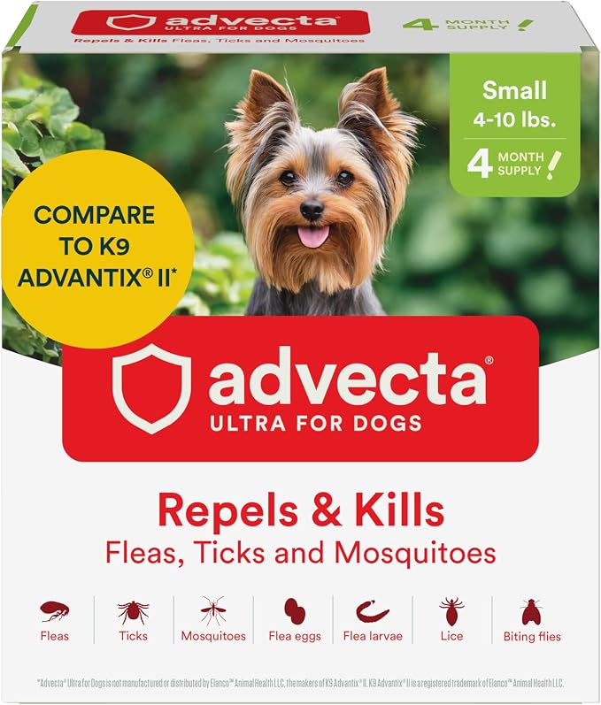 Advecta Ultra Flea & Tick Topical Treatment for Dogs – 4 Monthly Doses