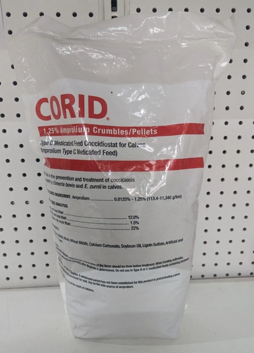 CORID 1.25% Amprolium Pellets for Calves – Coccidiosis Prevention & Treatment – 10 lb Bag