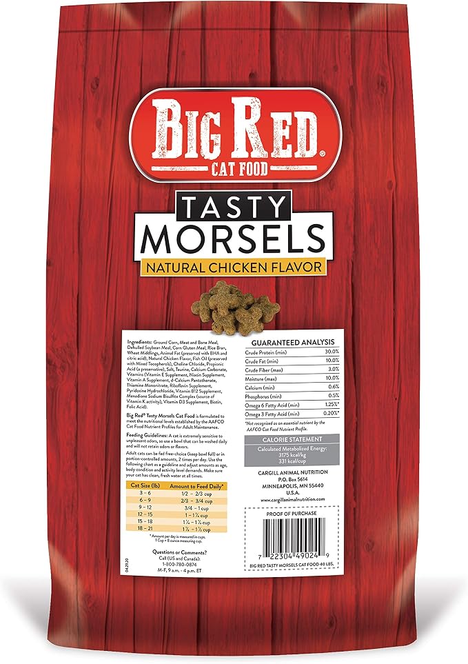 Big Red Tasty Morsels Cat Food 20lb