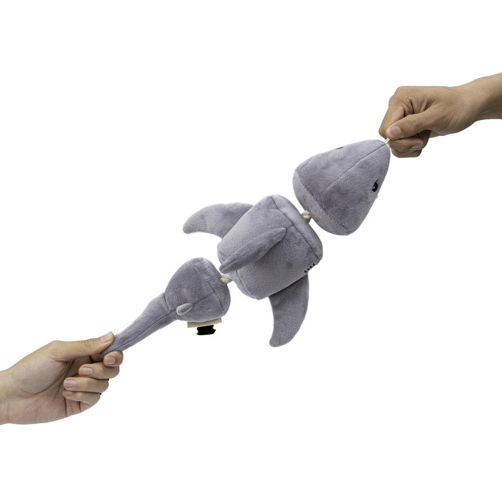 Tall Tails Jointed Shake Play Plush Shark Dog Toy – 14 Inch