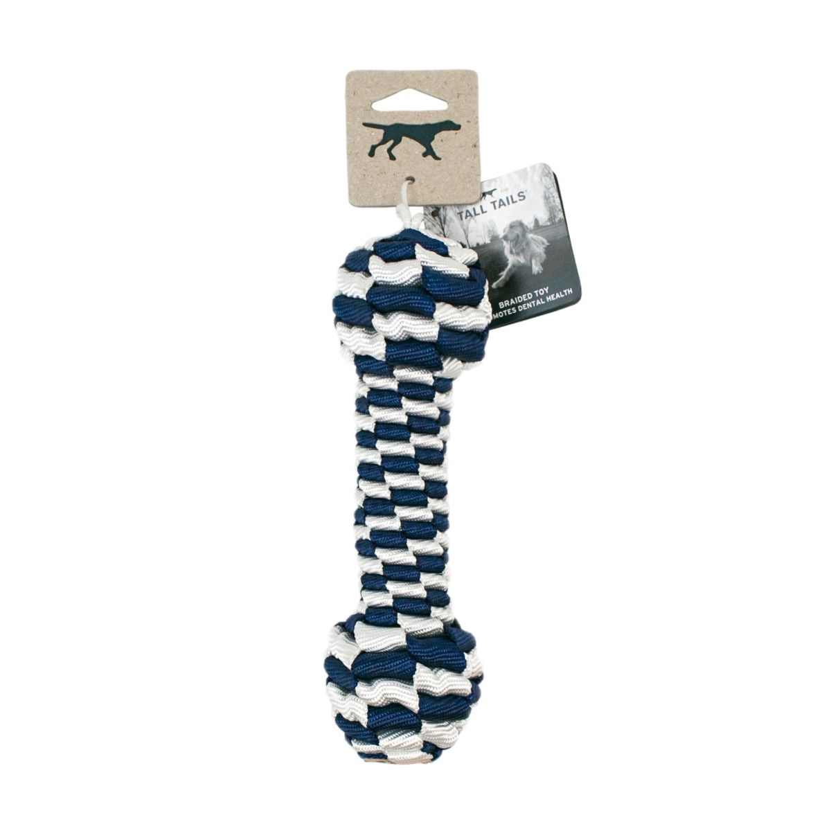 Tall Tails Navy Braided Bone Dog Toy – 9 Inch
