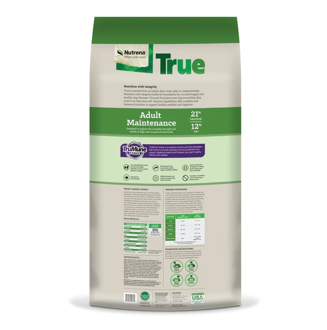Nutrena True Adult Maintenance 21/12 Dry Dog Food – 50 lbs