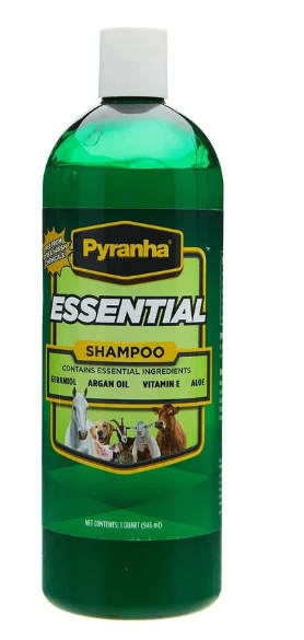 Pyranha Essential Shampoo for Horses, Dogs & Show Animals – Hydrating Aloe, Argan & Coconut Oil, 32 oz