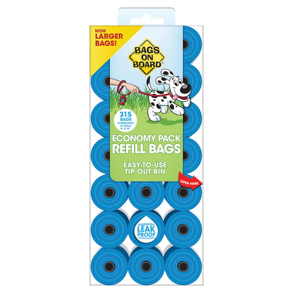 Bags on Board Fire Hydrant Display Refill Dog Poop Bags – Assorted Rainbow Colors, 60 Rolls
