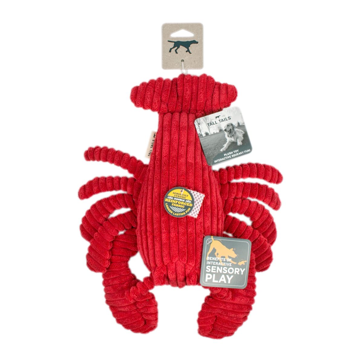 Tall Tails Crunch Lobster Squeaker Dog Toy, 14 inch