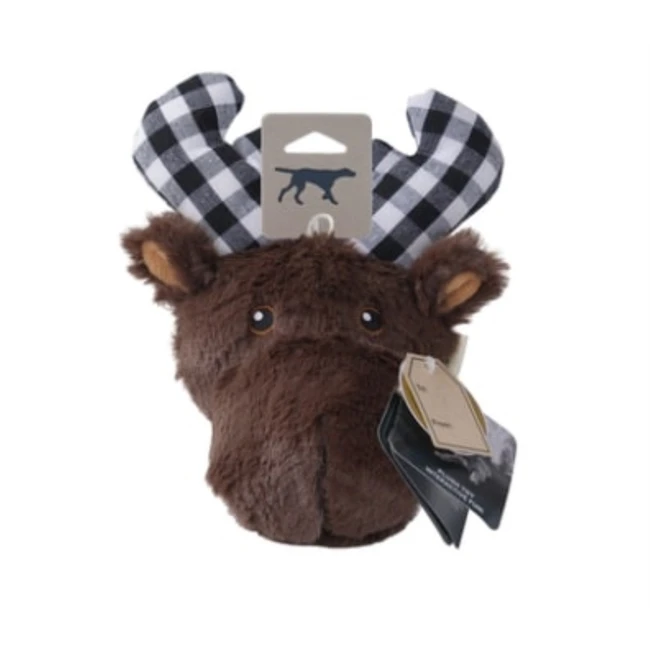 Tall Tails Holiday Moose 2-in-1 Plush Dog Toy – Hidden Squeaky Fetch Ball, Reinforced Mesh