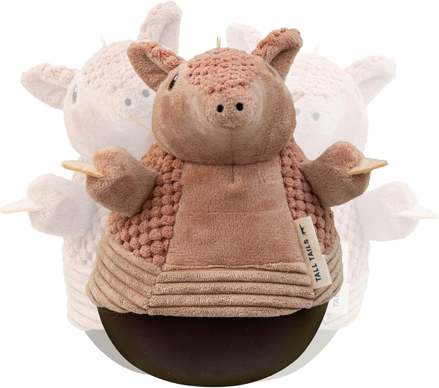Tall Tails Wobbling Weighted Base Plush Armadillo Dog Toy 