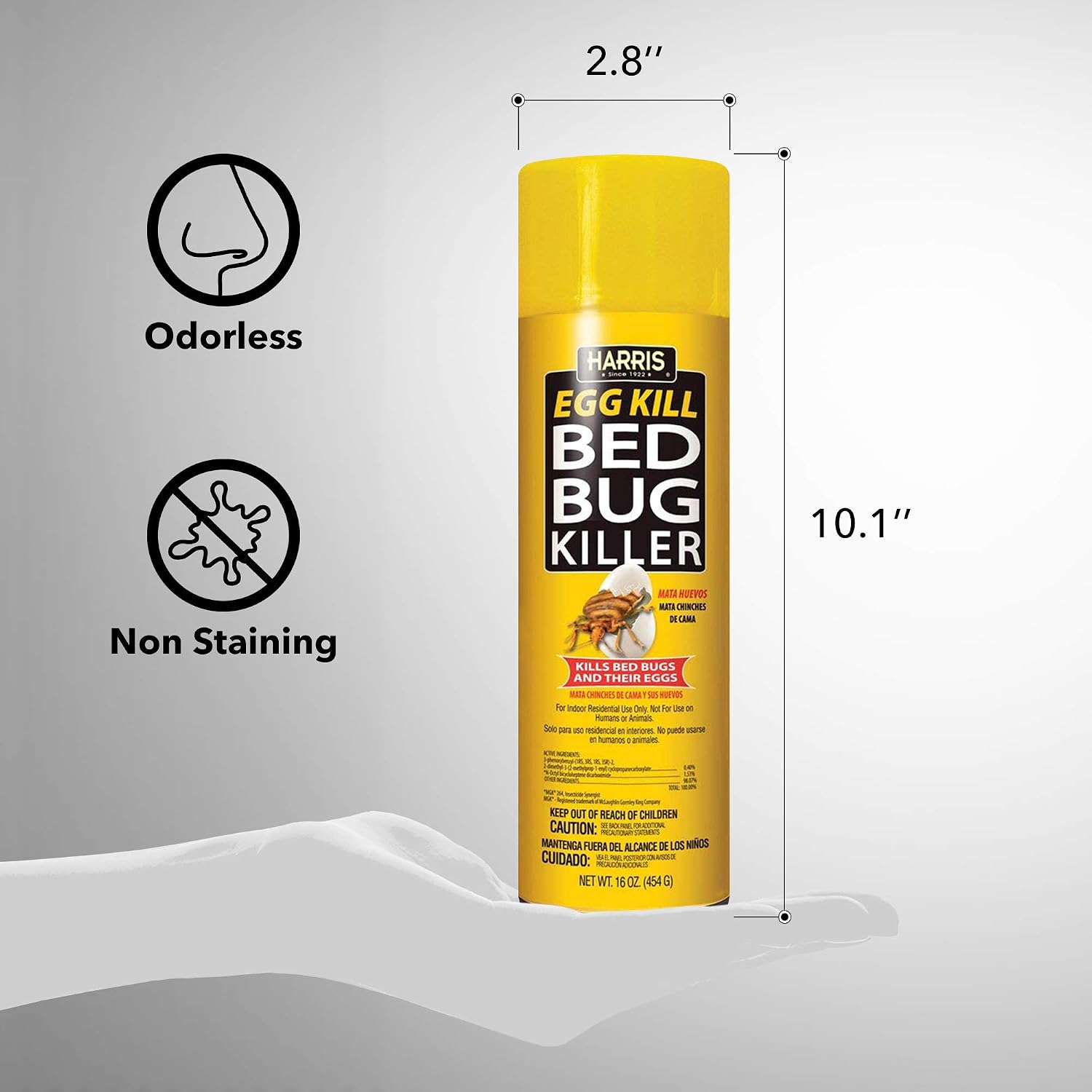Harris Egg Kill Bed Bug Killer 16 oz Aerosol Spray – Kills Bed Bugs & Eggs, Indoor Treatment