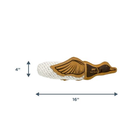 Tall Tails Natural Leather Quacker Rope Tug Dog Toy – 16 Inch
