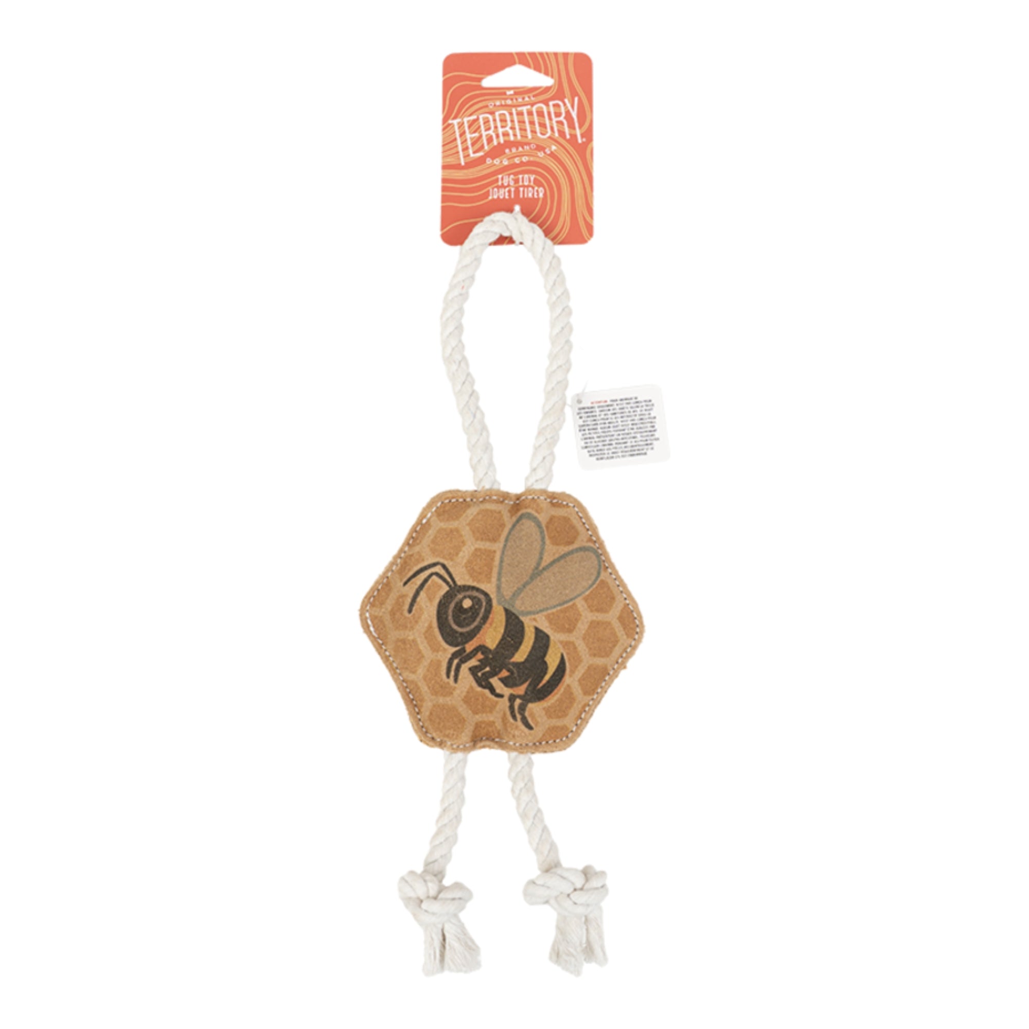 Territory Natural Leather Dog Tug Toy – Durable Interactive Tug & Fetch Toy, 14 Inch