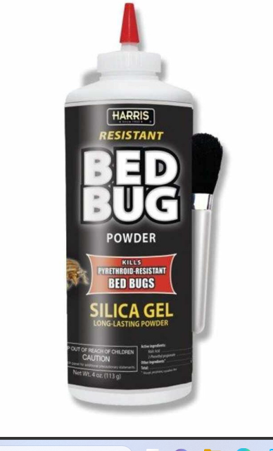 Harris Bed Bug Black Silica Gel Powder – 4oz Puffer Bottle
