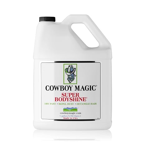 Cowboy Magic Super BodyShine Horse Coat Spray 1 Gallon – Fast-Drying Shine, Detangler & Dust Repellent