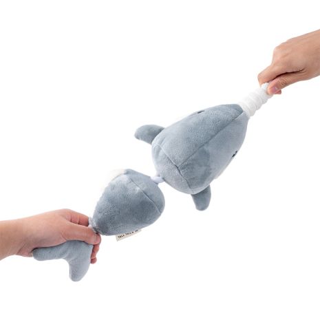 Tall Tails Narwhal Jointed Shake Play Plush Dog Toy – 14 Inch