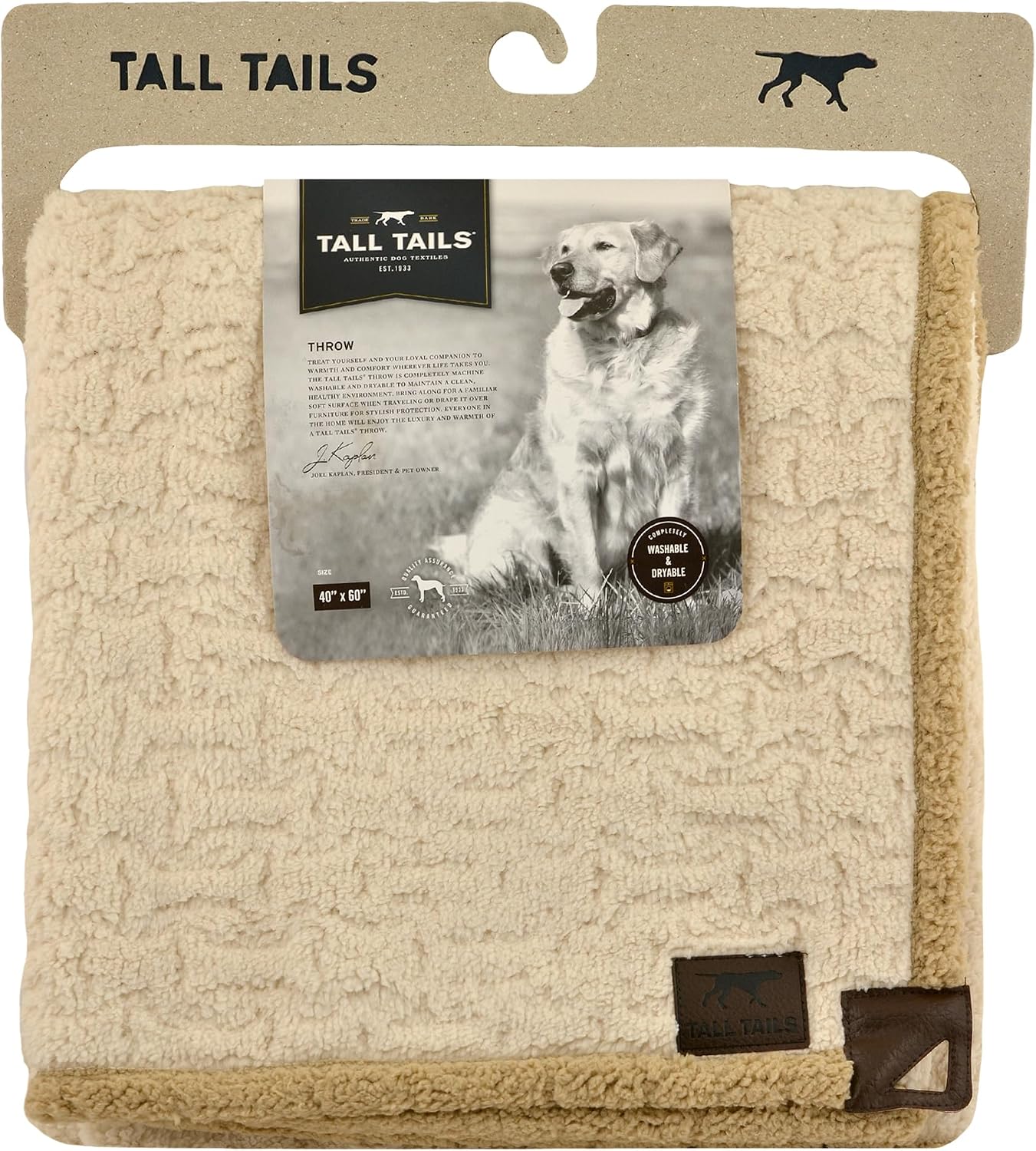 Tall Tails Cream Embossed Bone Dog Blanket 