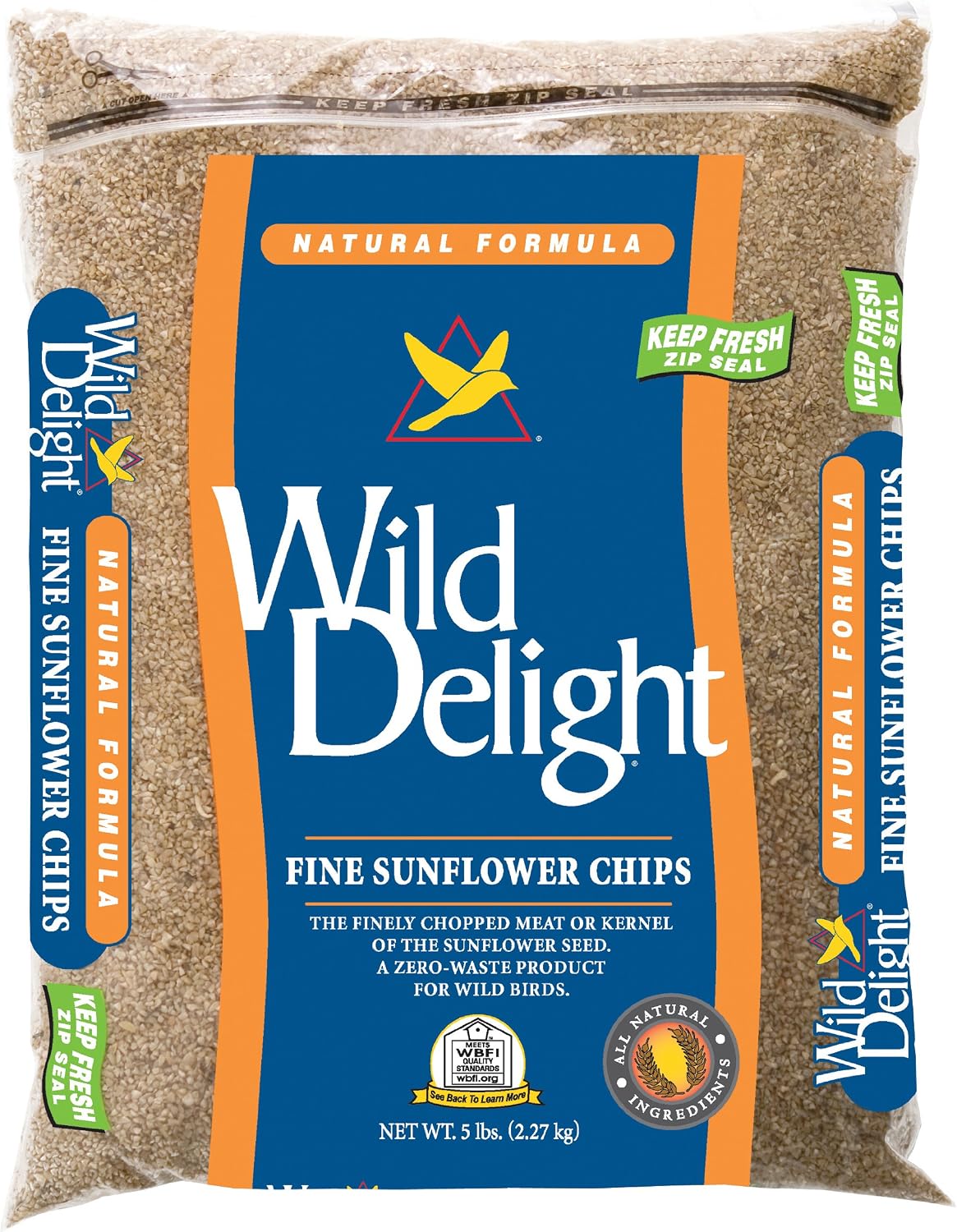 Wild Delight Fine Sunflower Chips Wild Bird Food – Zero-Waste Sunflower Kernels, 5 lb Bag