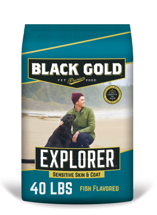 Black Gold Explorer Sensitive Skin & Coat Dry Dog Food, Ocean Fish Meal and Oat Recipe, 40 lb Bag
