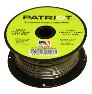 Patriot Aluminum Electric Fence Wire – 17 Gauge, 250 ft
