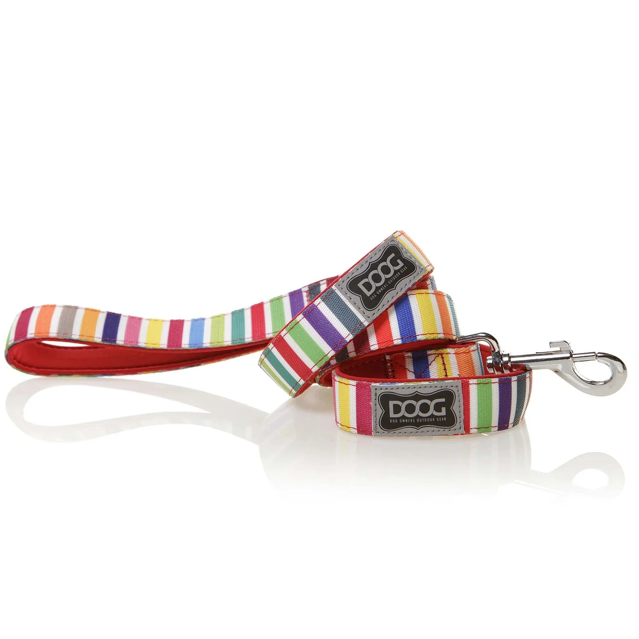 DOOG Scooby Neoprene Dog Leash Small 47 in – Lightweight Quick-Dry Multicolor Striped Lead