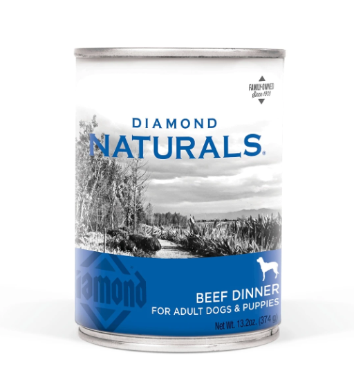 Diamond Naturals Beef Dinner Wet Dog Food for Adult Dogs & Puppies – 13.2 oz Cans, Case of 12  Brand: Diamond Naturals
