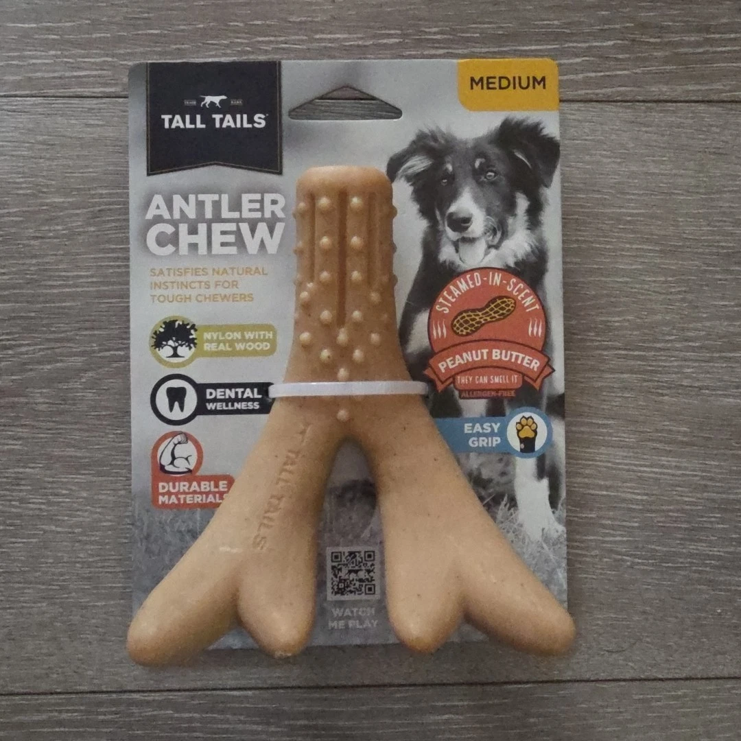 Tall Tails Dog Antler Chew Peanut Butter – Medium 7 Inch