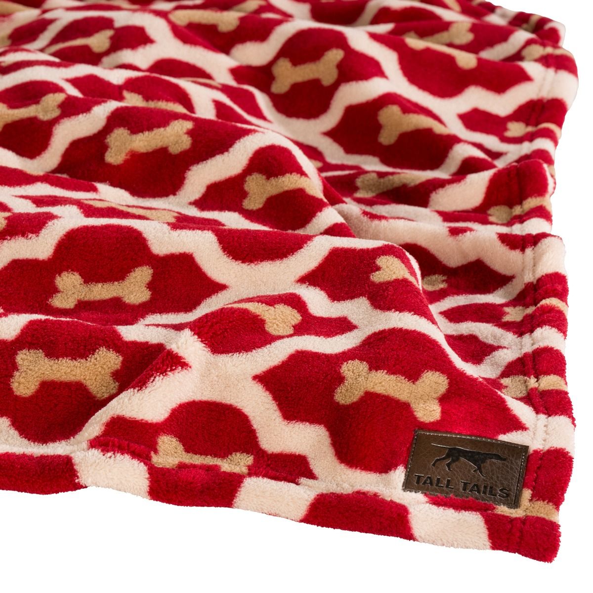 Tall Tails Red Bone Fleece Dog Blanket – 30 x 40 Inch