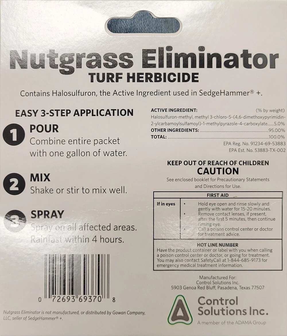 Control Solutions Nutgrass Eliminator Herbicide – Nutsedge & Nutgrass Weed Killer, 0.5 oz