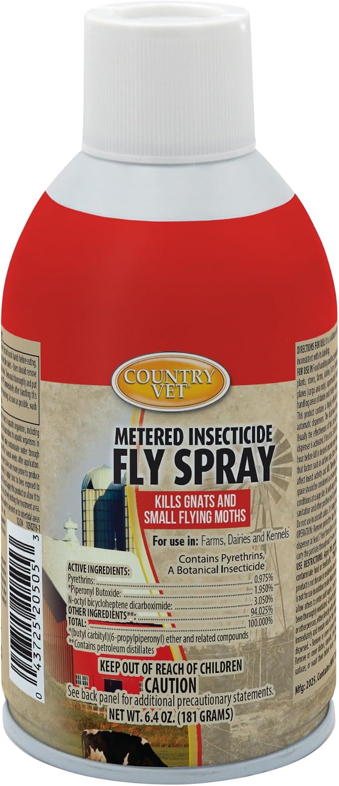Metered Fly Spray 6.4 oz – Automatic Fly Control Refill for Barns, Stables, Kennels & Livestock Areas