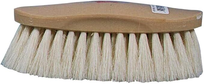 Decker #50 Showman Horse Grooming Brush – Soft Natural White Tampico Bristles, Grip-Fit Handle