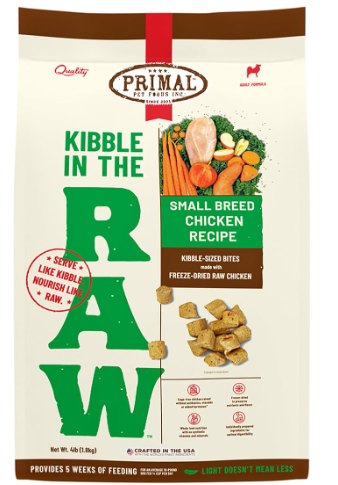Primal Kibble in the Raw Freeze-Dried Dog Food, Small Breed Recipe, 4 lb.